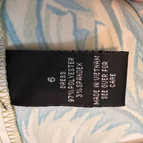 AB Studio bold Leaf pattern Midi dress. Retro 60's style. Sz. 6. #0452 - Picture 8 of 9